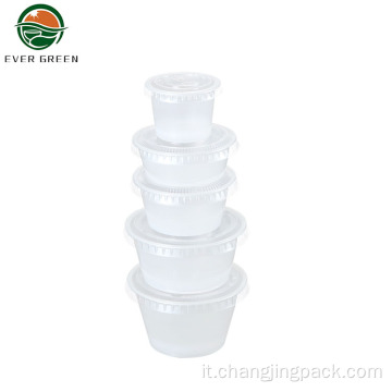 Coppa di salsa di cibo usa e getta piccolo contenitore di cibo in plastica